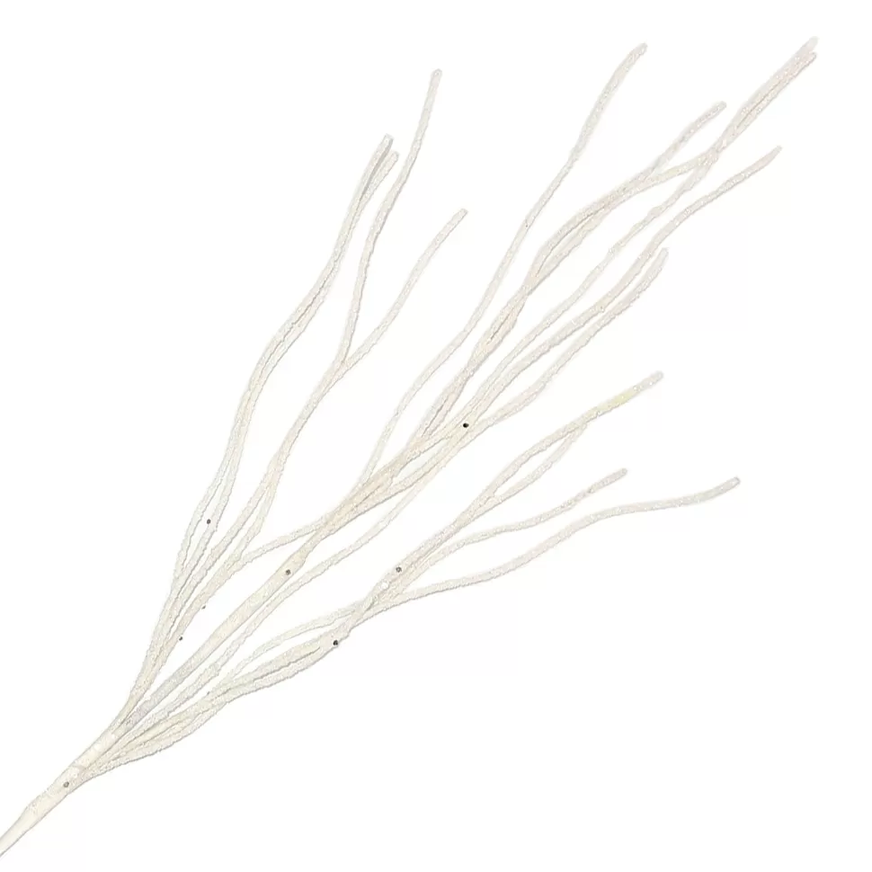 Christmas Forever SPRAY TWIGS BEADED29.5″ WHITE GLITTER | FOAM
