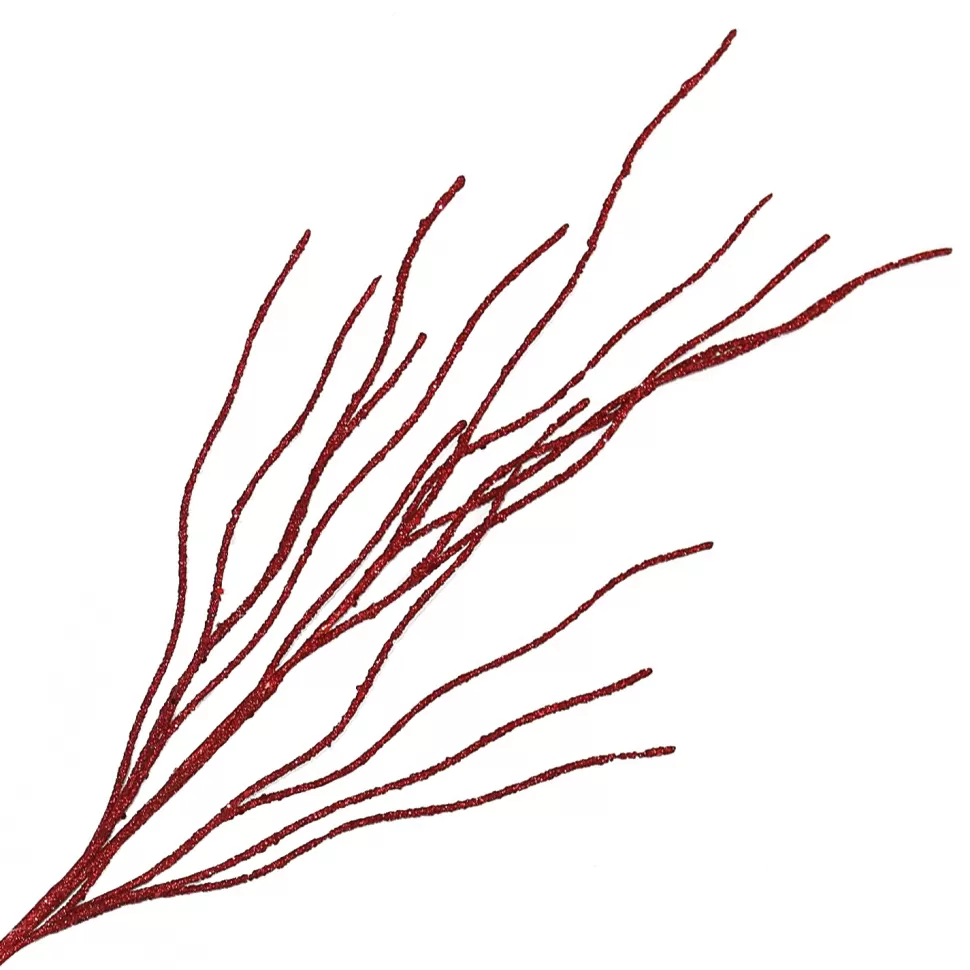Christmas Forever SPRAY TWIGS BEADED 29.5″ RED GLITTER | FOAM