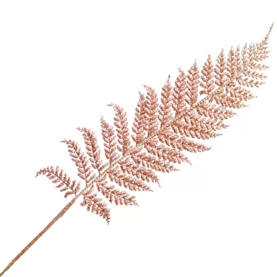 Christmas Forever STEM FERN FANCY 32″ ROSE GOLD GLITTER