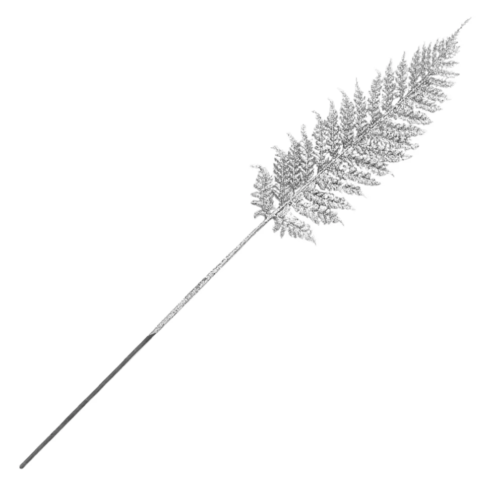 Christmas Forever STEM FERN LEAF 32″ SILVER GLITTER