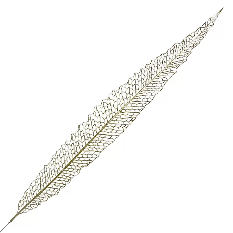 Christmas Forever STEM LEAF ELONGATED HOLLOW 40″ CHAMPAGNE GLITTER