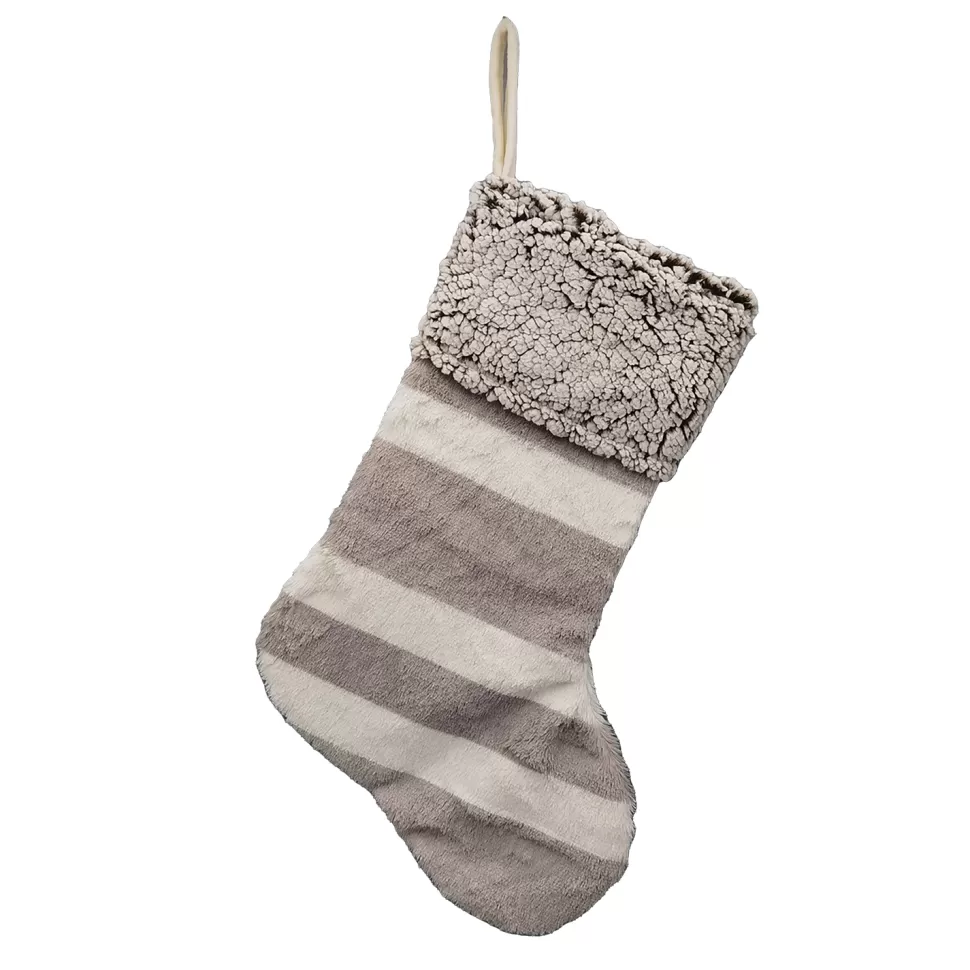 Christmas Forever STOCKING 20″ BROWN/WHITE