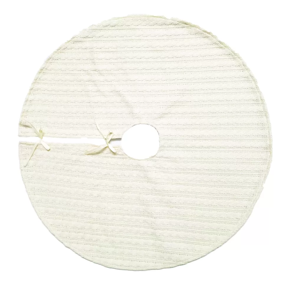Christmas Forever TREE SKIRT 46″ IVORY FABRIC
