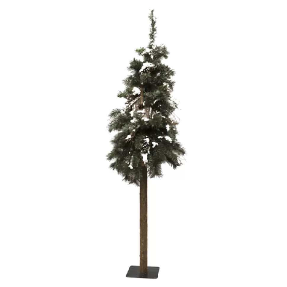 Christmas Forever TREE SNOWY ALPINE 5′ 108T MIXED NEEDLES W/ PINE CONES & BIRDHOUSE