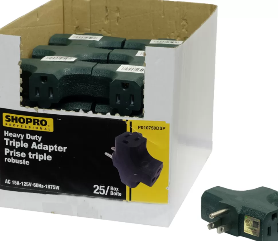 Christmas Forever TRIPLE TAP ADAPTER 3 PRONG GREEN 25PCS HD ALL RUBBER