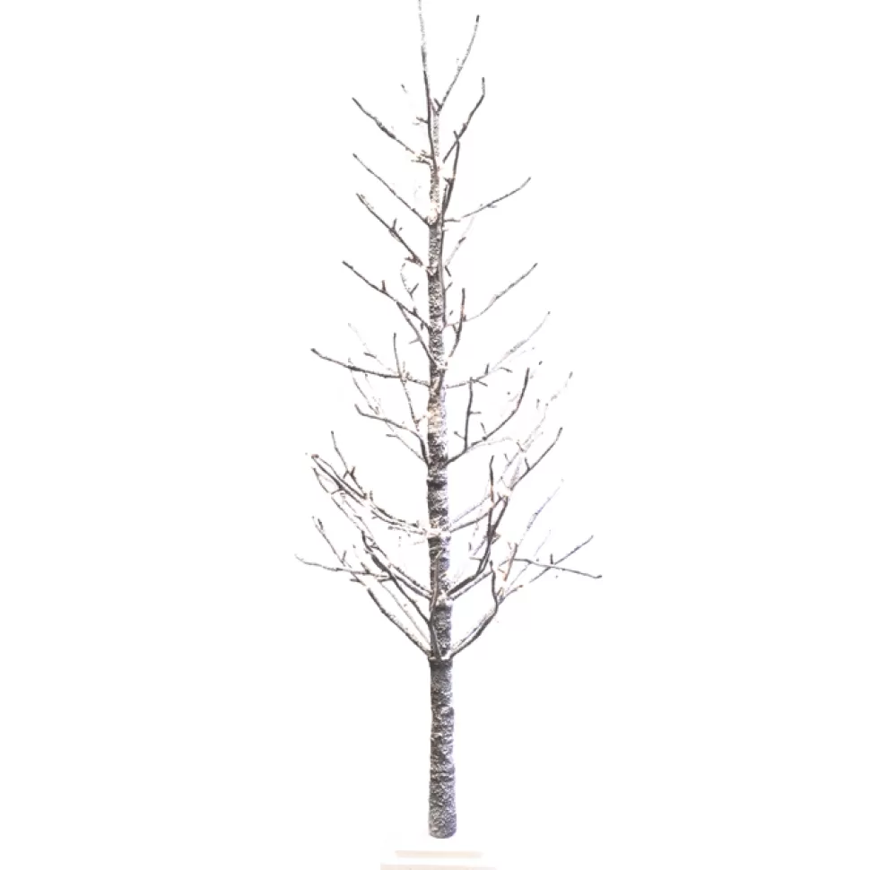 Christmas Forever TWIG TREE BROWN W/ SNOW 59″ 186 LED TWK WARM WHITE LIGHTS 120V