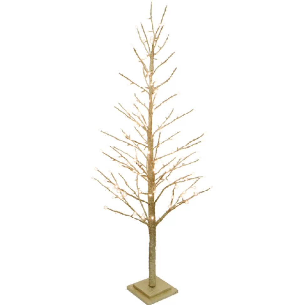 Christmas Forever TWIG TREE GOLD 59″ 186 LED WARM WHITE LIGHTS 120V CHAMP. GLTR
