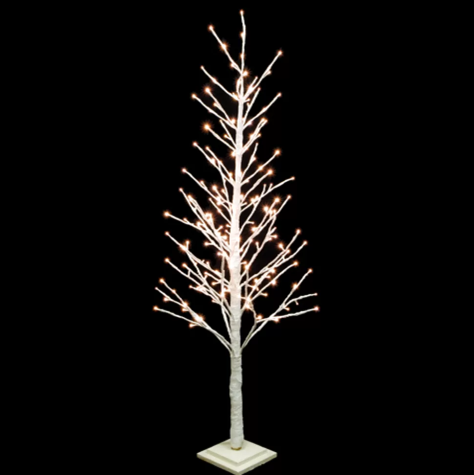 Christmas Forever TWIG TREE WHITE 59″ 186 LED WARM WHITE LIGHTS 120V WHITE GLTR.