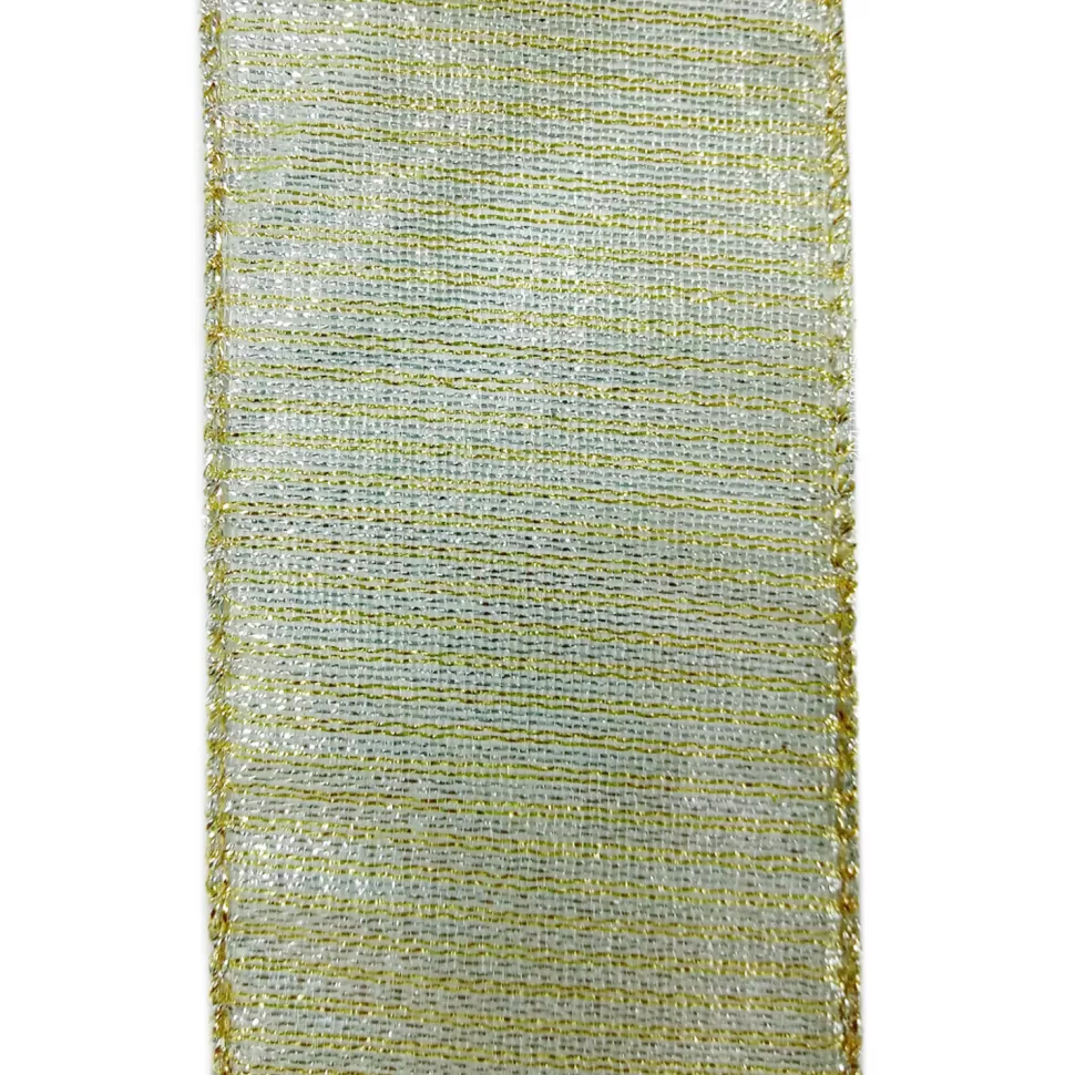 Christmas Forever WIRED RIBBON 2.5″X10 YDS GOLD/SILVER SHIMMER