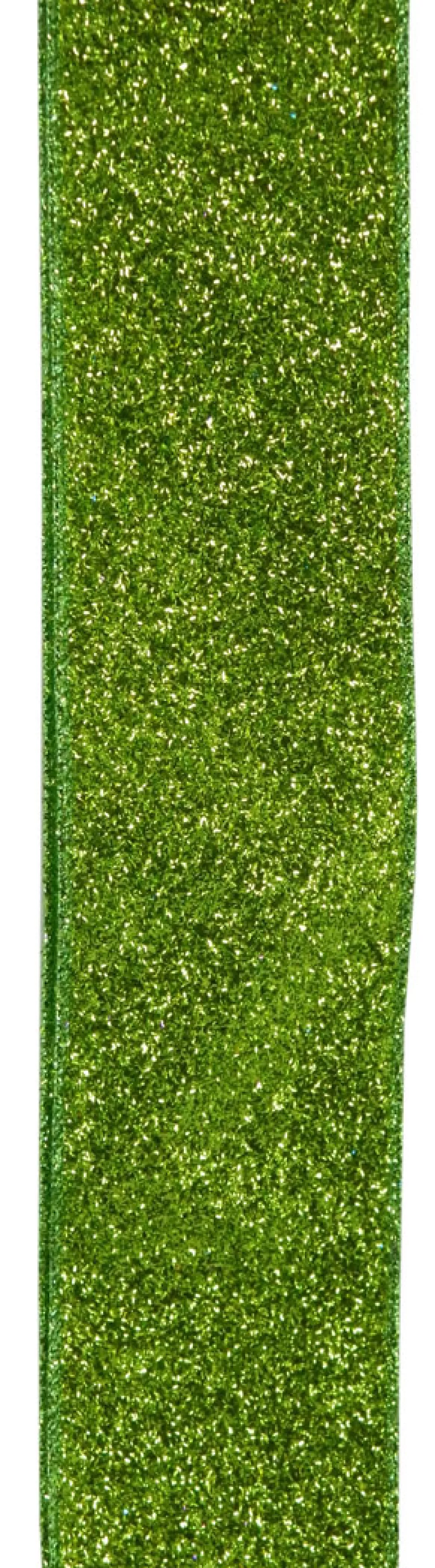 Christmas Forever WIRED RIBBON 2.5″X10 YDS GREEN GLITTER