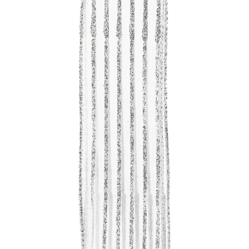 Christmas Forever WIRED RIBBON 2.5″X10 YDS SILVER SHEER W/ SILVER GLITTER