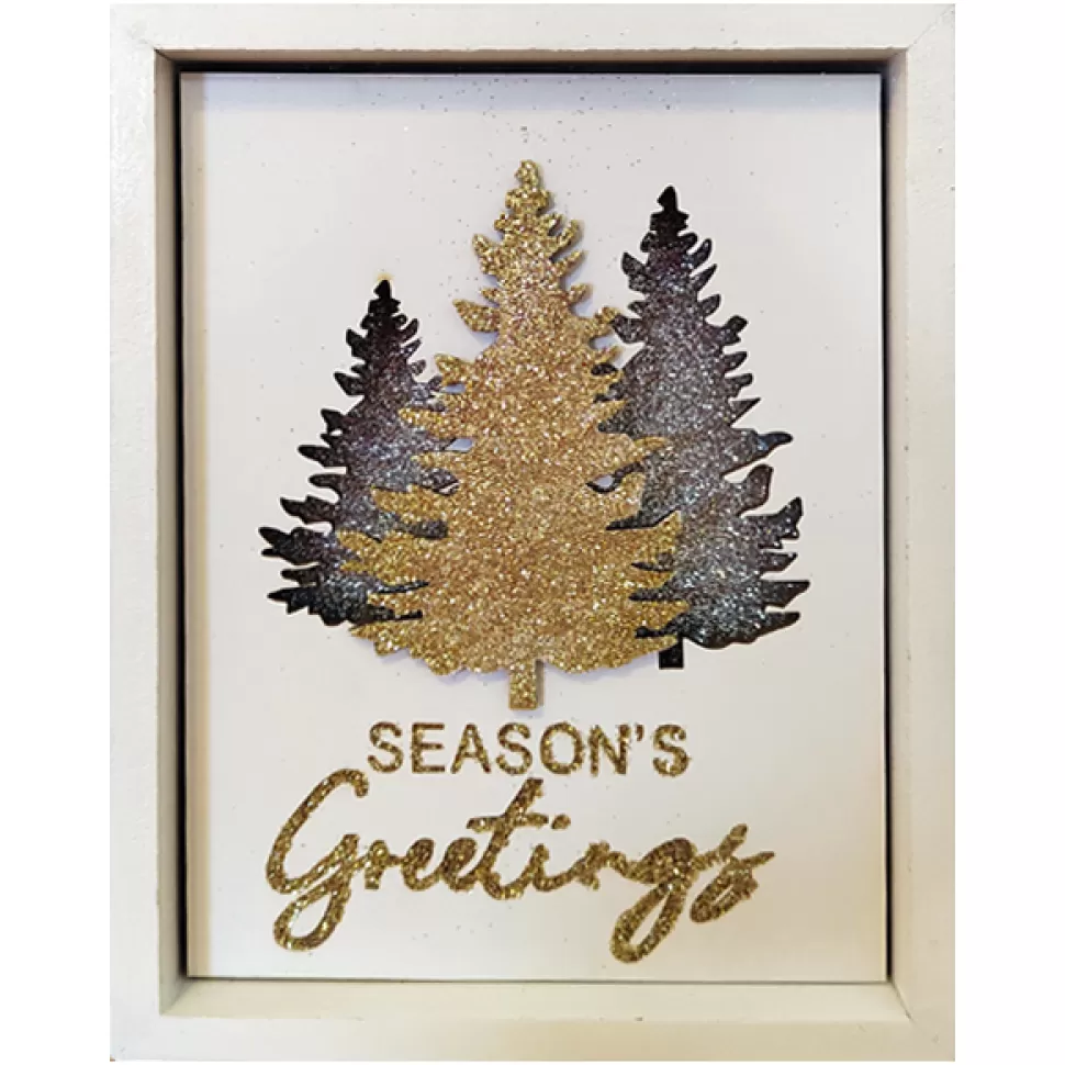Christmas Forever WOODEN FRAME DECOR 8″X6″ WHITE TREE DESIGN