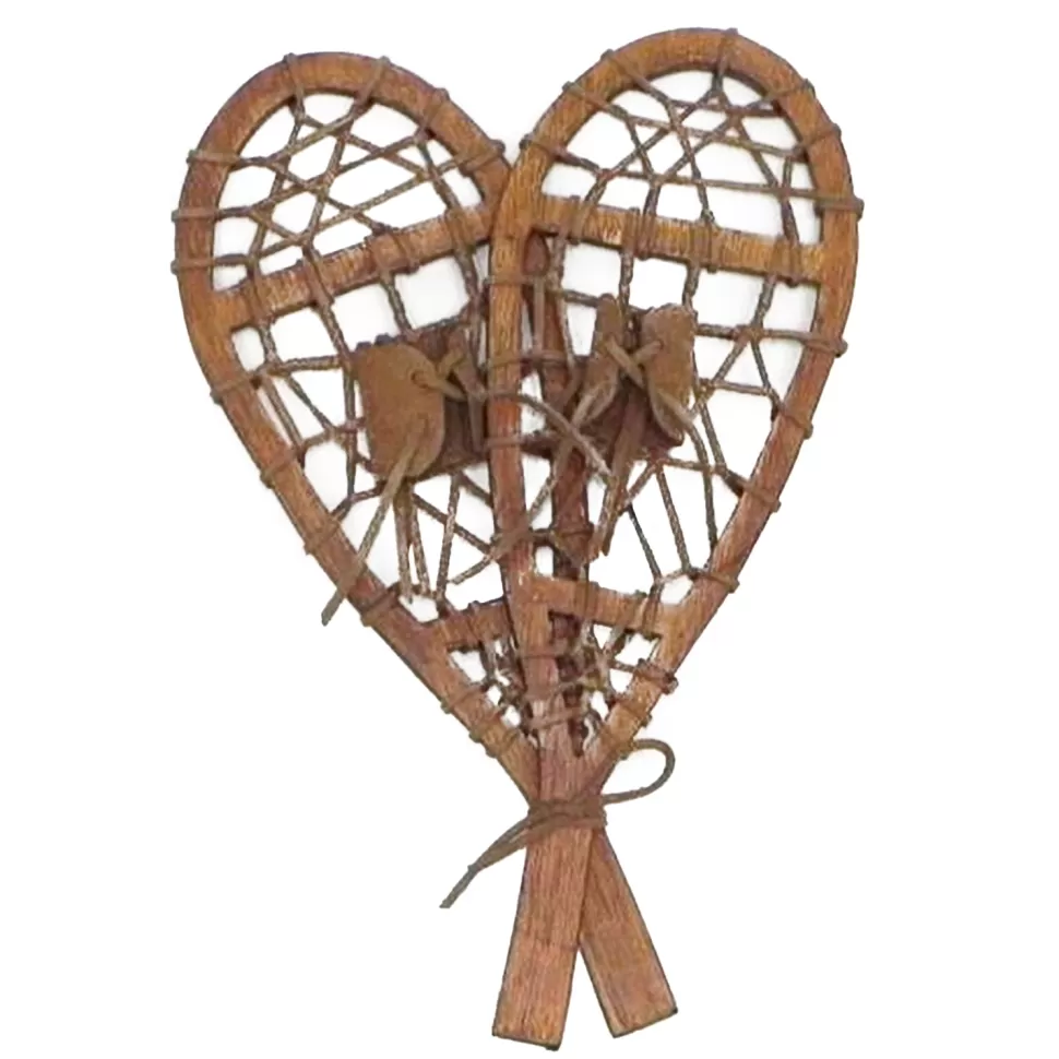 Christmas Forever WOODEN SNOWSHOES 14″ BROWN/NAT