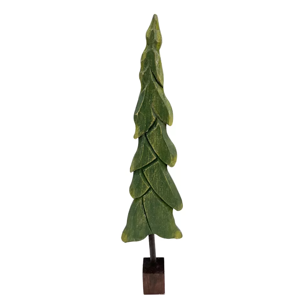 Christmas Forever WOODEN TREE W/BASE 15.5″ GREEN