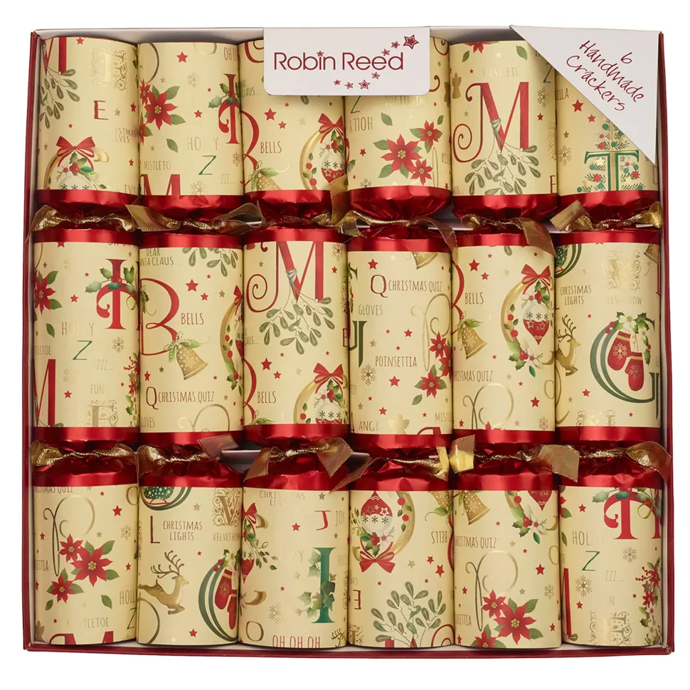 Christmas Forever XMAS CRACKER PREMIUM 6PCX12″ HOLIDAY LETTERS WITH PICCADILLY GIFT INSIDE